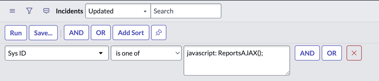 Condition Builder filter