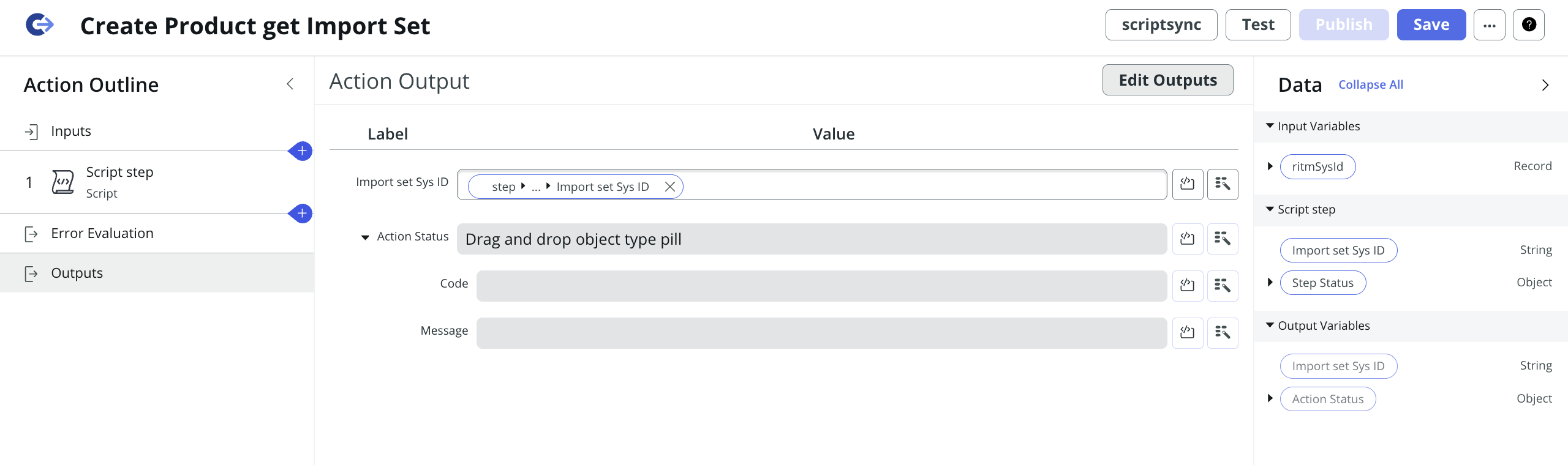 Import Set Table creation and data loading
